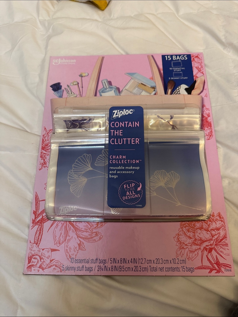 Ziploc Contain The Clutter Charm Collection Resealable Bags 15 Count